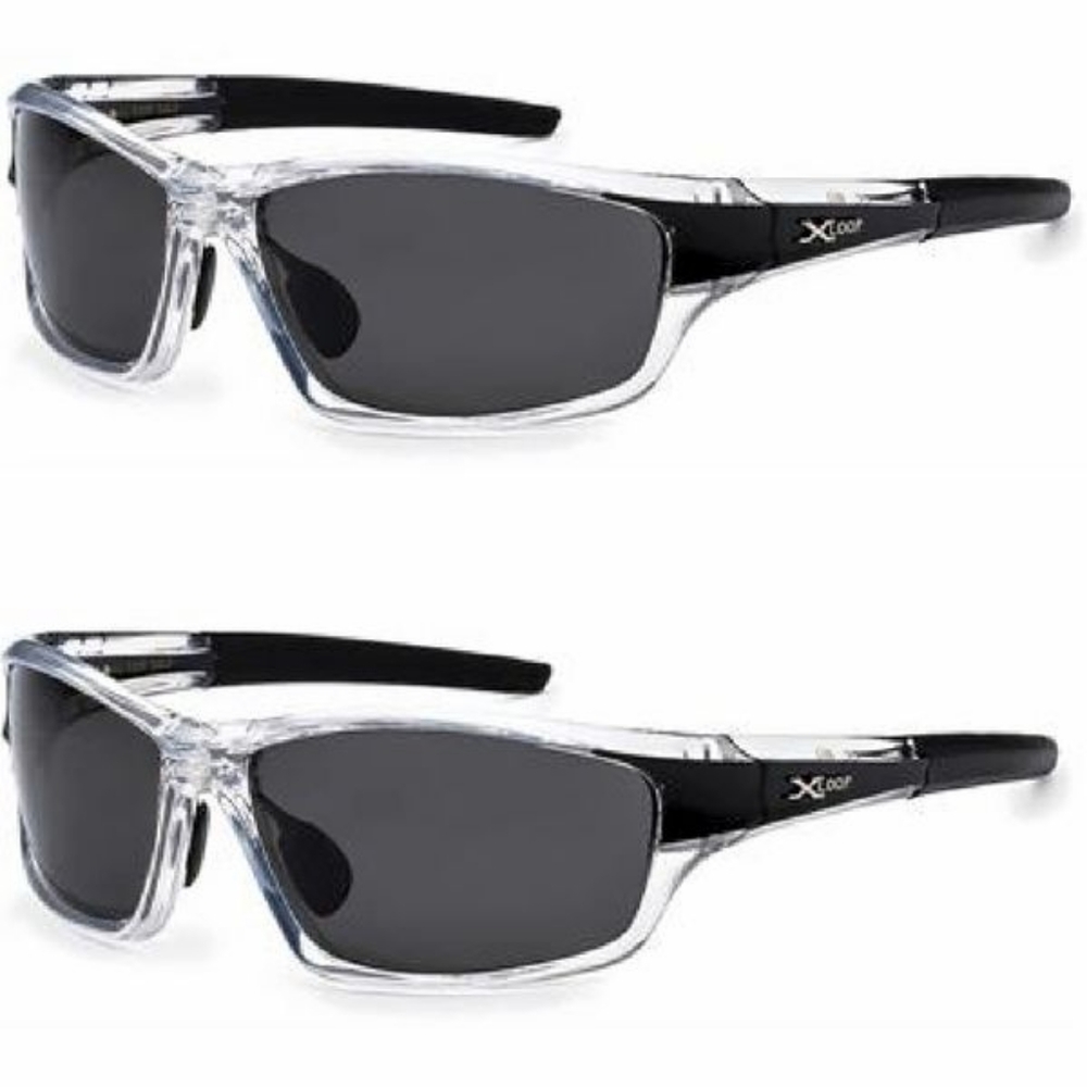2 Pack X-loop Polarized Translucent Black Sunglasses Fishing, Boating, Golfing